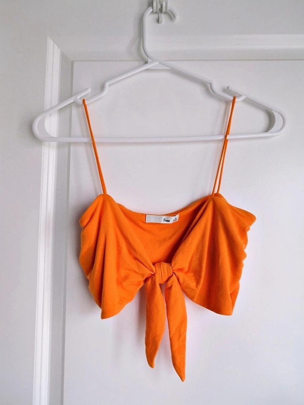 Wilfred Free Orange Tie Front Crop Top Size M
